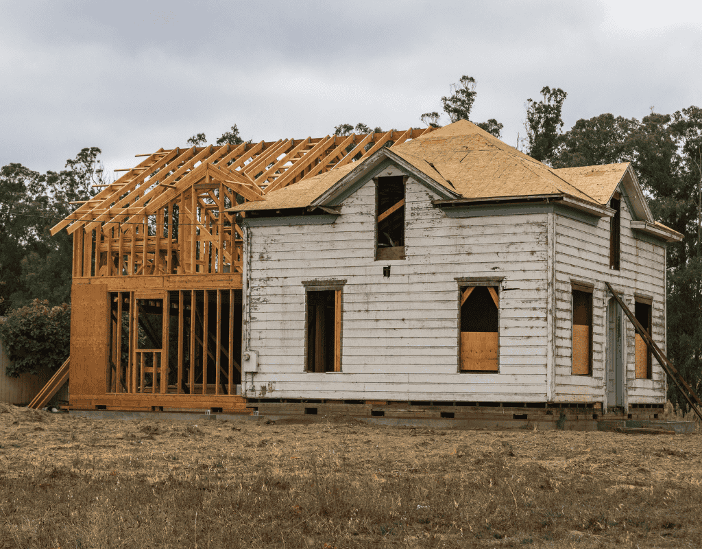Residential home framing and structural build in Rexburg, Idaho during new construction project