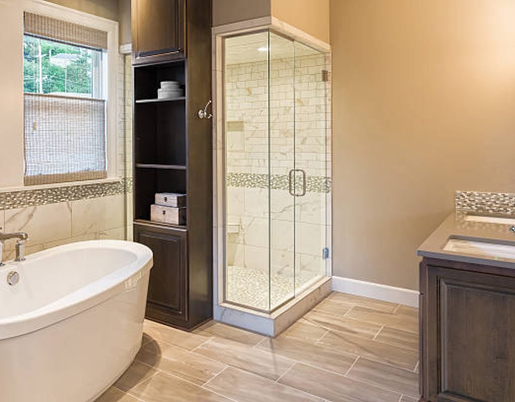 Twin Pine Construction completing bathroom renovation with improved layout design